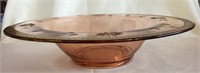 Depression Glass Etched Bowl 12”