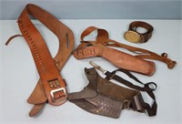 (4) Leather Ammo Belts & Holsters