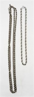 (2) STERLING SILVER CHAIN NECKLACES