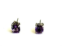 PRETTY LAVENDER AMETHYST 1CT SOLITAIRE EARRINGS