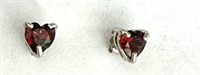 HEART CUT .50CT GARNET SOLITAIRE EARRINGS