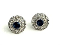 DAZZLING BLUE AND WHITE TOPAZ STERLING EARRINGS
