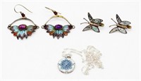 ABALONE BUTTERFLY 925 EARRINGS plus