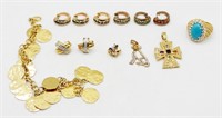GOLD TONED STERLING JEWELRY LOT