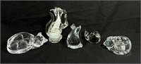 EXCELLENT LOT OF 5 ASSORTED ART GLASS ANIMALS