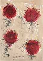 CY TWOMBLY ABSTRACT PASTEL ON PAPER