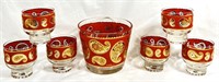 1960'S CULVER WHISKEY GLASSES/ICE BUCKET