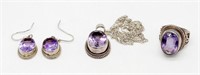 925 Amethyst Jewelry Set