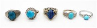 Vintage Blue Stone Rings 925