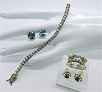 Sterling Silver Tone Jewelry Set
