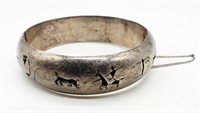 STERLING BULL CUT OUT DESIGN BANGLE
