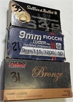 78 QTY 9MM AMMO PMC FIOCCHI SELLIER