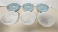 Fire King Cereal Bowls, Blue, White