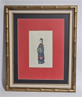 VINTAGE FRAMED CHINESE WOMAN IN DRAGON ATTIRE