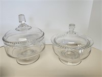 Casserole dishes, lidded, footed