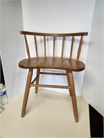 Curved back wood stool