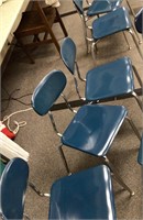 6 Blue Student School Chairs