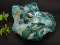 CHRYSOCOLLA WITH MALACHITE ROCK STONE LAPIDARY SPE