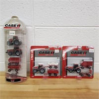 Lot Of 3 Die-Cast Case Tractor Sets.