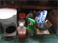 GROUP, CLEANING ITEMS, COOLER, STOOL, MR. COFFEE