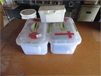 2 FIRST AID CONTAINERS WITH CONTENTS AND MORE