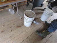 GROUP OF PAILS WITH LIME