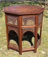 Vintage Moroccan Wooden Detailed Inlay Side Table