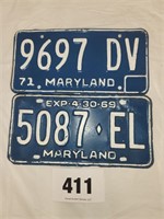 '69 & 71 MD Retired Tags