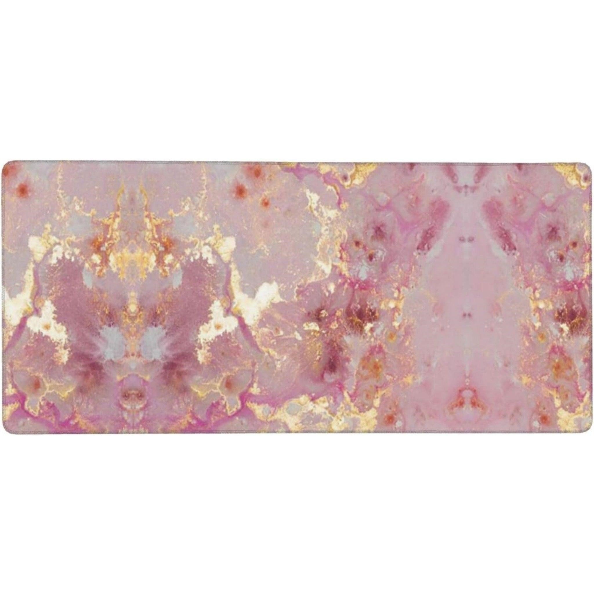Pink Marble Texture Print Oversize Mouse Pad