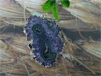 AMETHYST STALACTITE PENDANT ROCK STONE LAPIDARY SP