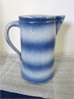 Blue & White Stoneware Pitcher