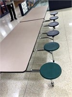 2 Rectangle Fold Up Cafeteria Tables with stools