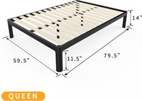 Queen Platform Bed Frames with Wooden Slats