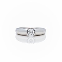 Cartier 18kt Round Bezel Diamond Solitaire Ring