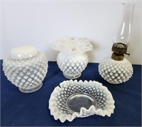 Hobnail Opalescent lamp, vase