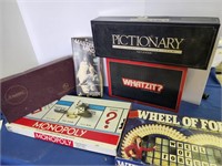 Scrabble, Monopoly, Pictionary