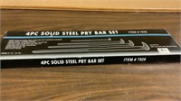4PC Solid Steel Pry Bar Set