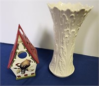 Lenox vase & Cedar Wax Wing Votive