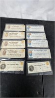 Antique 1860s bank notes w/stamps