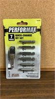 Performance 7 piece Quick Change Bit Set New