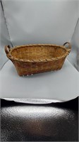 Vintage 17x6x10in woven basket