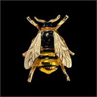 Art Nouveau Inspired Bumble Bee Brooch Pin