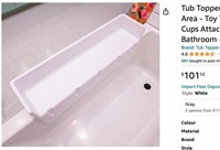Tub Topper® Bathtub Splash Guard Play Shelf Area