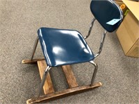 School Chair converted to Rocker