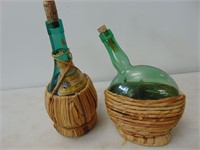 Old Rope-wrapped Wine Bottles