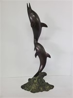 Smokers home bronze dolphin statue