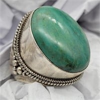 925 SILVER TURQUOISE RING SZ 10.25 ADJUSTABLE