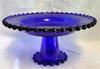 Cobalt Blue Pedestal Dessert Plate