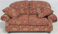 Over upholstered loveseat, nail head trim