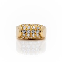 Bvlgari Tronchetto 18KT Gold Pave Diamond Ring